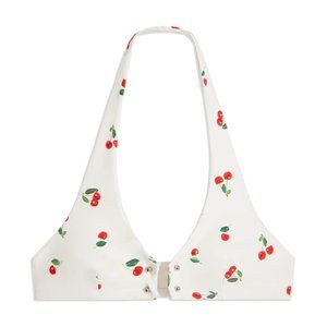 WeWoreWhat Barbell Cherries Halter Bikini Top (NWT)